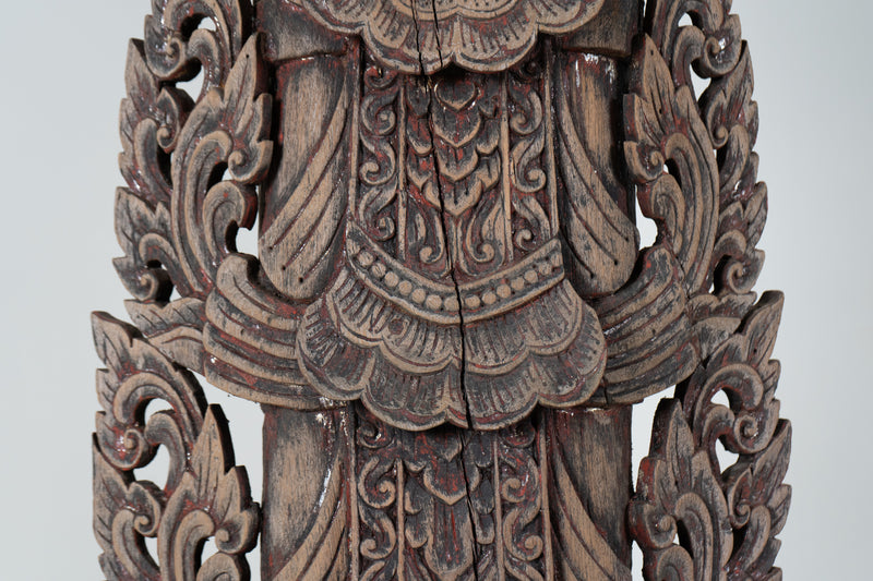 A Teak Wood Sculpture In The Form of a Thai Greeting Angel