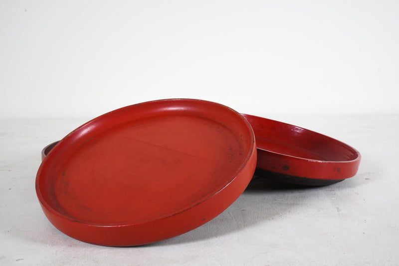 Wooden Food Tray With Cinnabar Lacquer