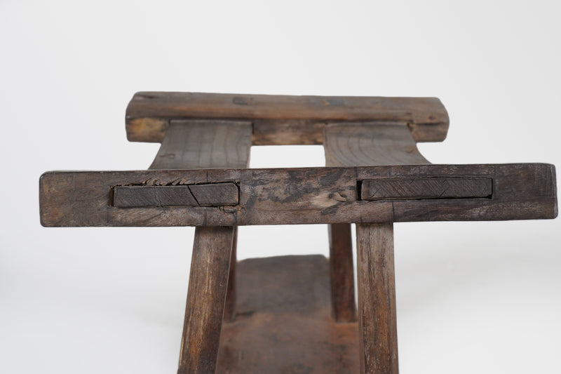 A Chinese Elm Wood Rice Field Stool