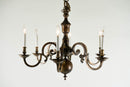An Impressive European Solid Brass Chandelier