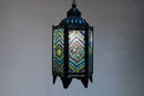 An Indian Style Lantern with Colored Glass Mosaic