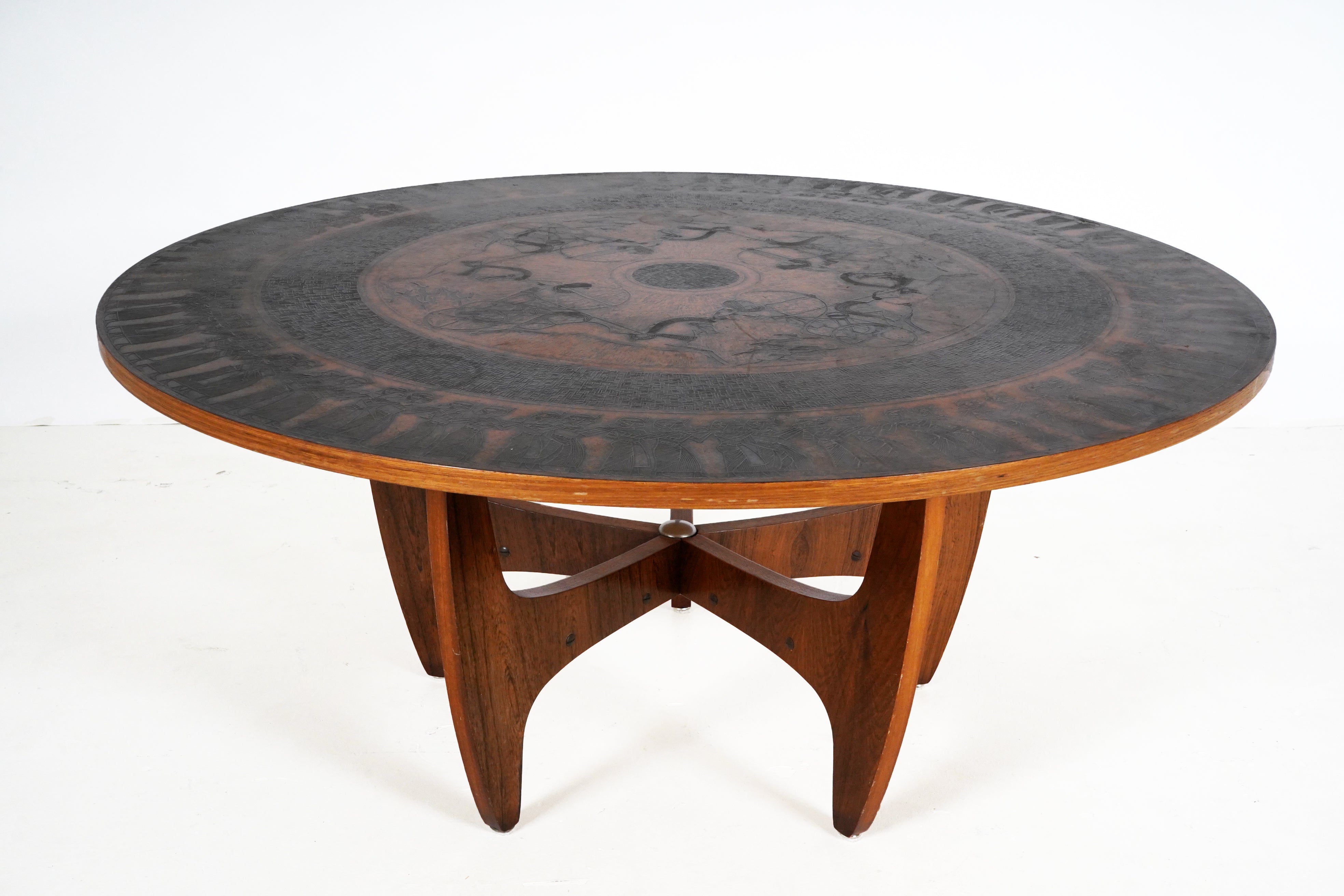 Round copper top shop coffee table