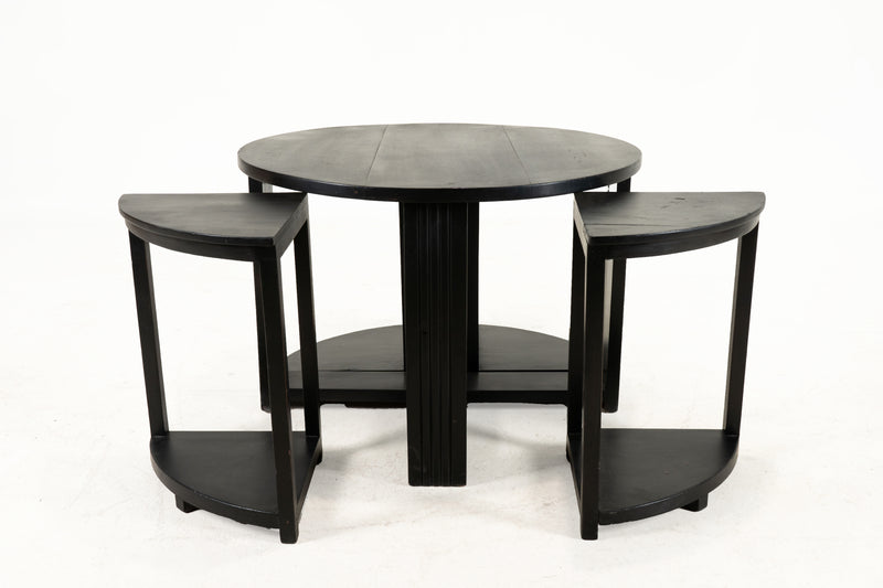 A British Colonial Art Deco Tea Table with Four Stools