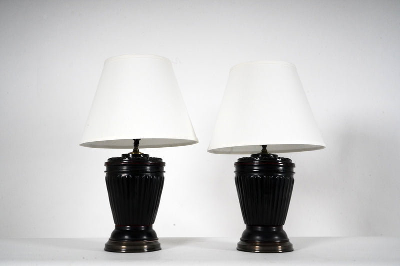 A Pair of Lacquer Ware Box Lamps