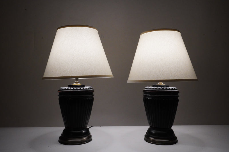 A Pair of Lacquer Ware Box Lamps