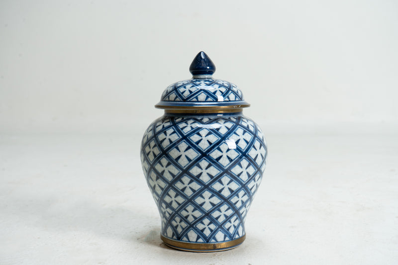 Blue and White Porcelain Ginger Jar