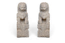 A Pair of Carved Stone Fu dogs