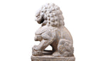 A Pair of Carved Stone Fu dogs