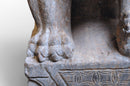 A Pair of Carved Stone Fu dogs