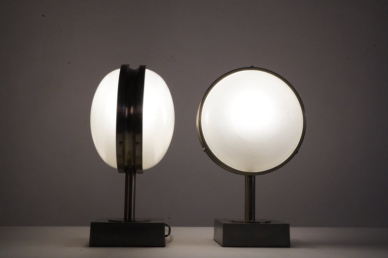 A Pair of Italian Wall Sconces In Stainless Steel