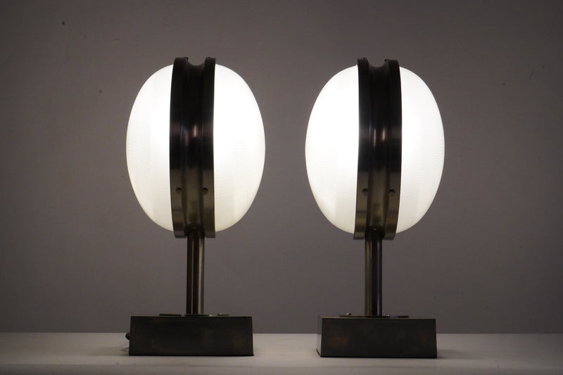 A Pair of Italian Wall Sconces In Stainless Steel