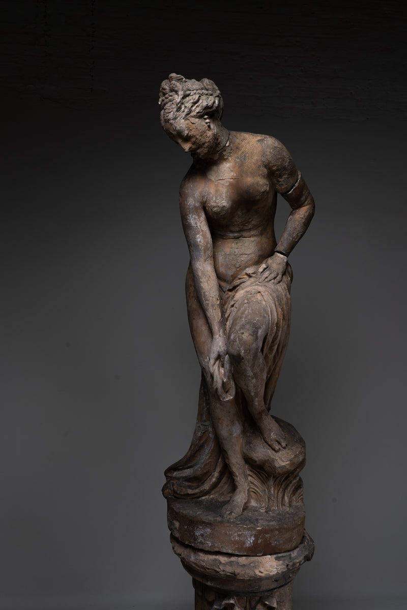 A Terra Cotta Sculpture of The Bathing Venus