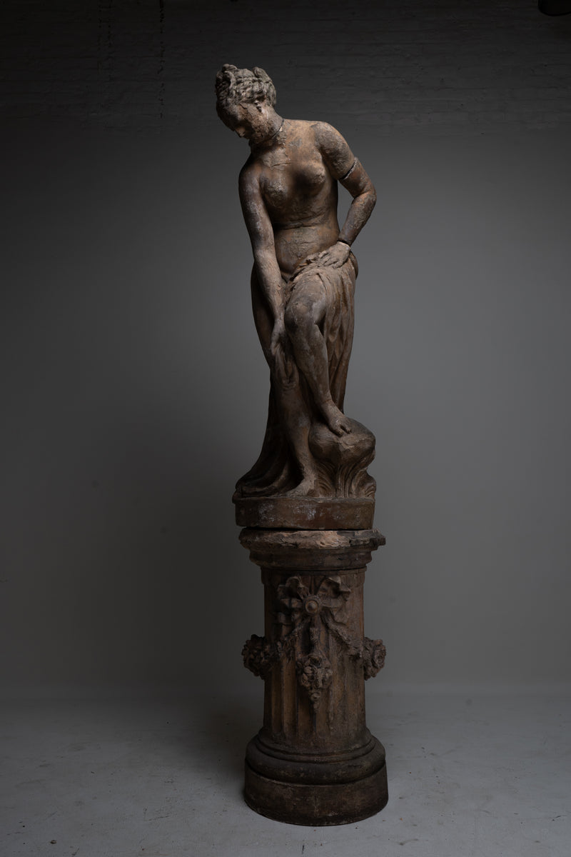 A Terra Cotta Sculpture of The Bathing Venus