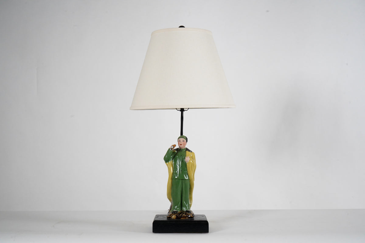 A Cultural Revolution-Style Ceramic Mao Figure Lamp