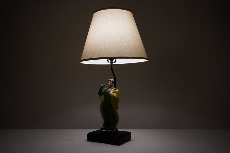 A Cultural Revolution-Style Ceramic Mao Figure Lamp