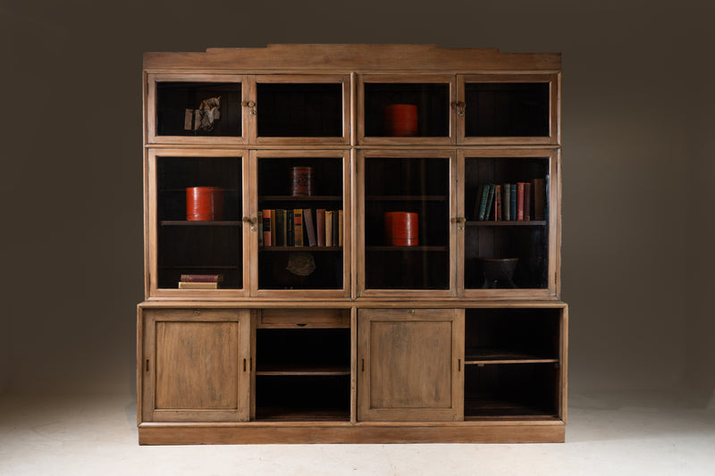 Mid-Century Burmese Colonial Teak Bookcase