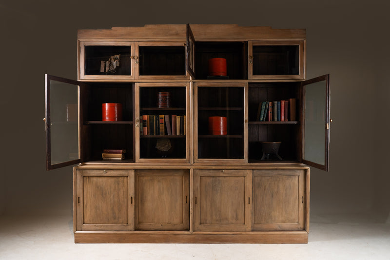 Mid-Century Burmese Colonial Teak Bookcase