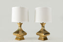 A Pair of Art Deco Brass Lamps
