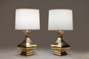 A Pair of Art Deco Brass Lamps