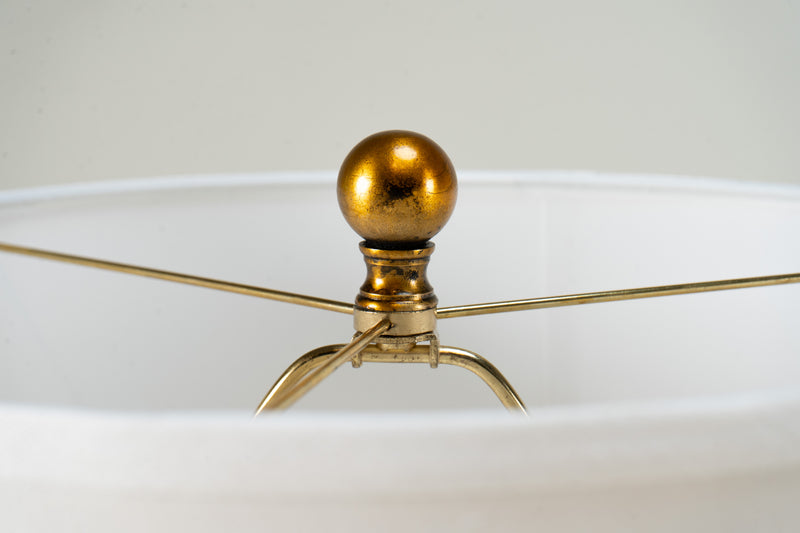 A Pair of Art Deco Brass Lamps