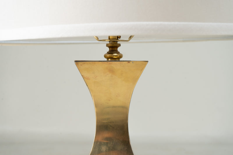 A Pair of Art Deco Brass Lamps