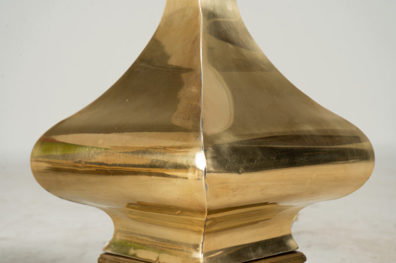 A Pair of Art Deco Brass Lamps
