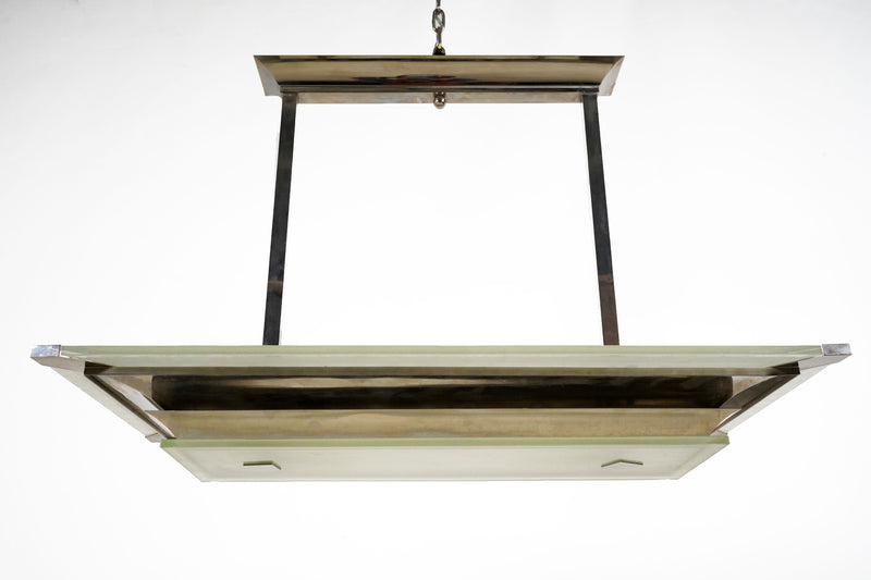 A French Art Deco “Billiard” Style Chandelier In Chrome