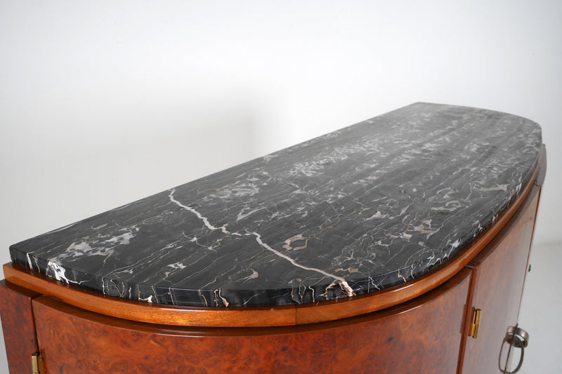 Art Deco Bar Cabinet with Walnut Veneer