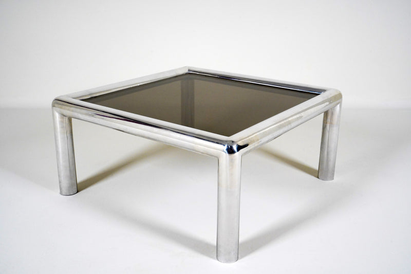 A Square Chrome Coffee Table