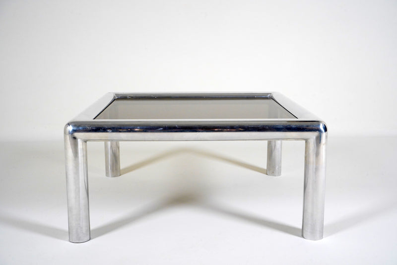 A Square Chrome Coffee Table