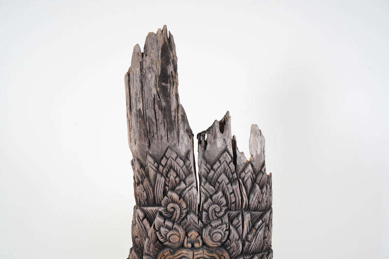 A Teak Wood Sculpture of a Cambodian Apsara Goddess