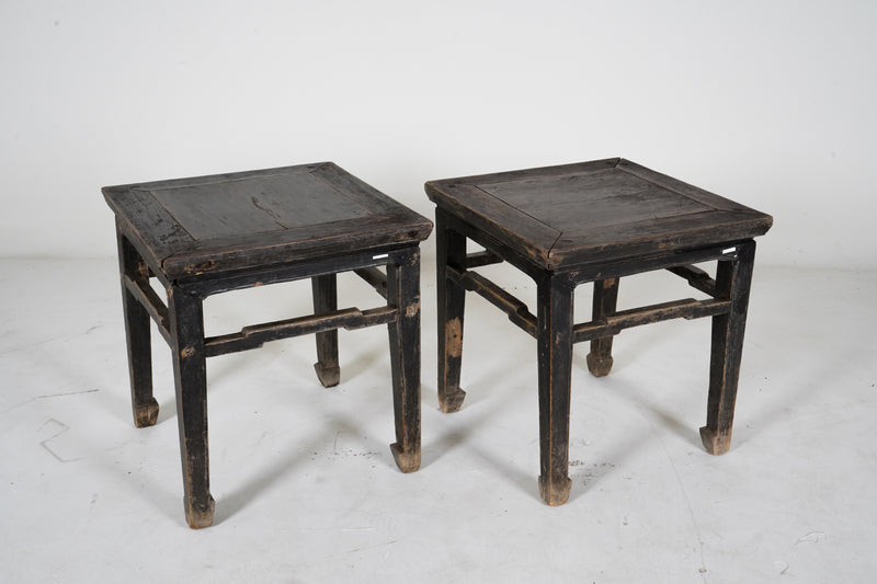 A Pair of Middle Qing Dynasty Square Stools
