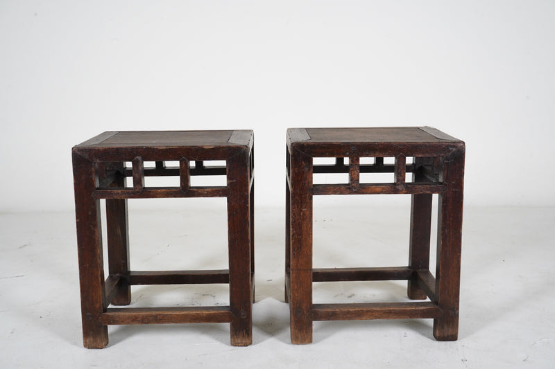 A Pair of Middle Qing Dynasty Rectangular Stools