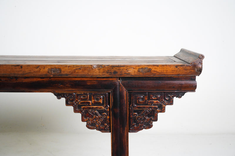 A Middle Qing Dynasty Altar Table with a Carved Dragon Motif
