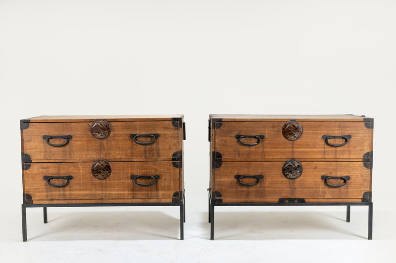 A Pair of Japanese Tansu Bedside Chests