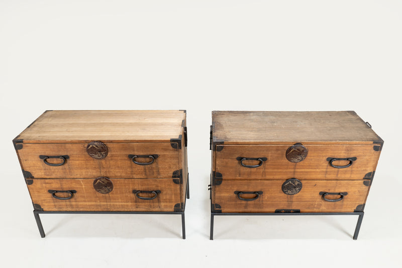 A Pair of Japanese Tansu Bedside Chests