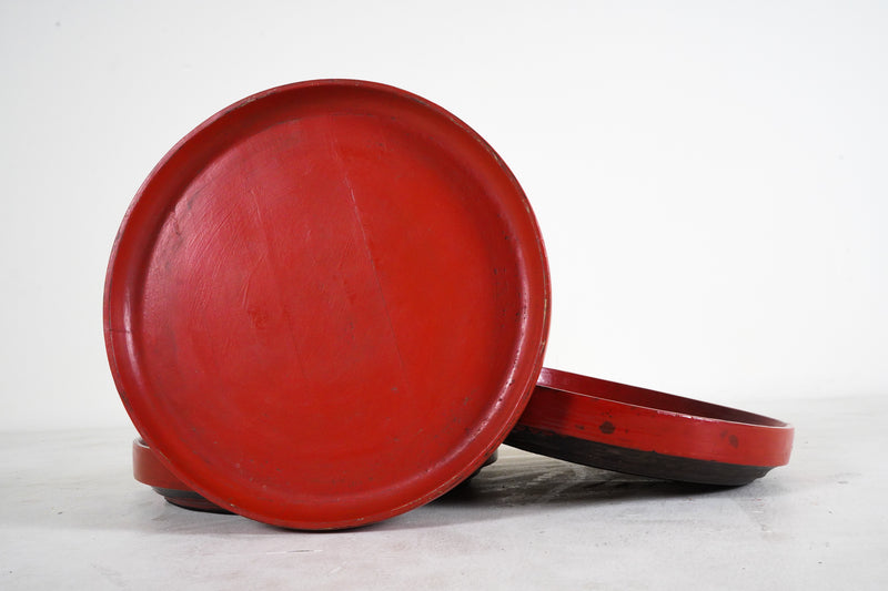 Wooden Food Tray With Cinnabar Lacquer
