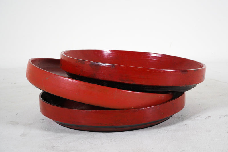 Wooden Food Tray With Cinnabar Lacquer