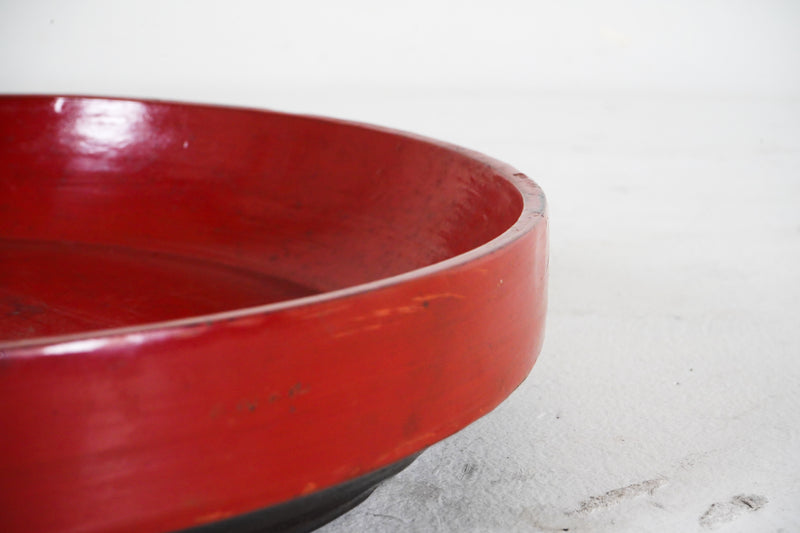 Wooden Food Tray With Cinnabar Lacquer