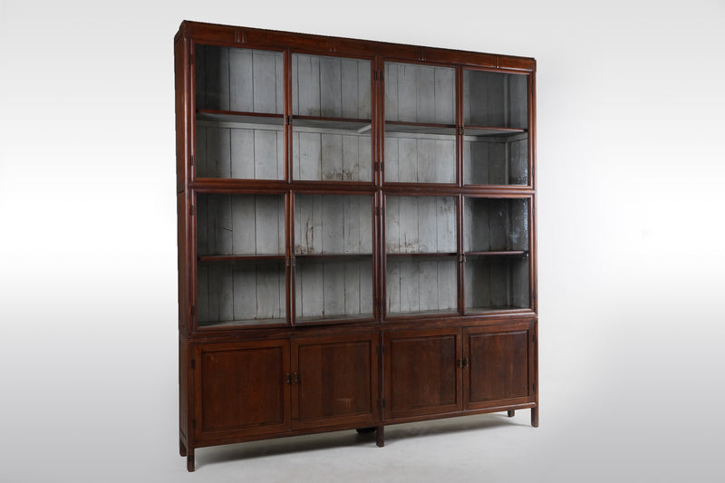 A British Colonial Teak Wood Bookcase with Bottom Storage