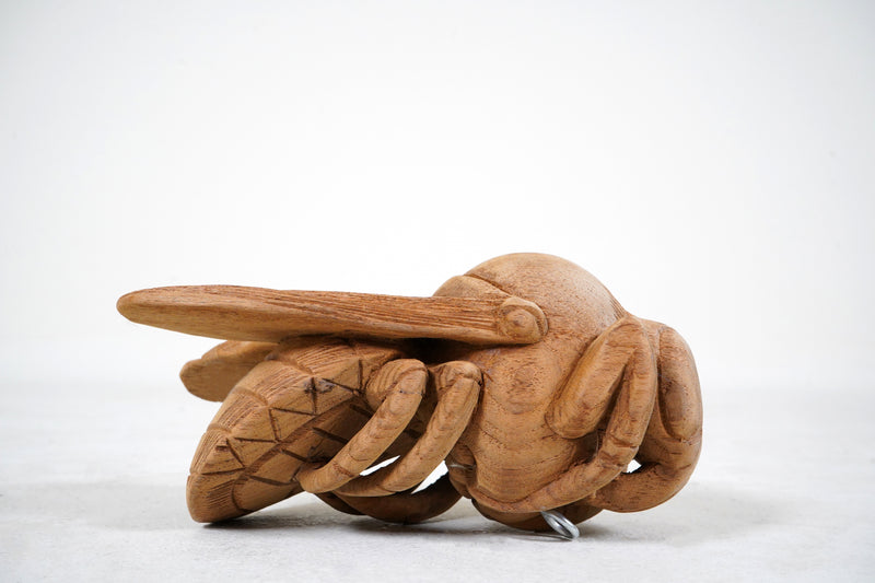 Hand Carved Teak Wood Cicadas