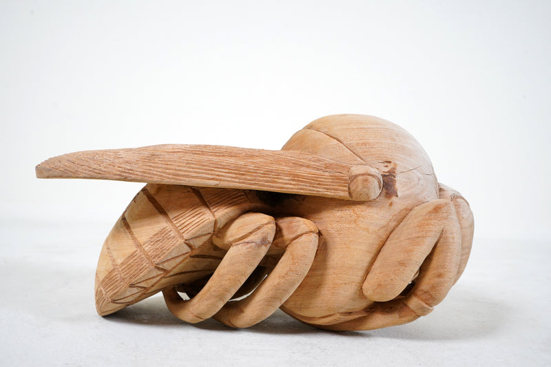 Hand Carved Teak Wood Cicadas