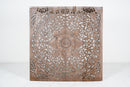 A Carved Teakwood Lotus Flower Panel 4' x 4'