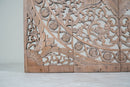 A Carved Teakwood Lotus Flower Panel 4' x 4'