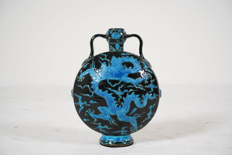 A Blue and Black Porcelain Vase