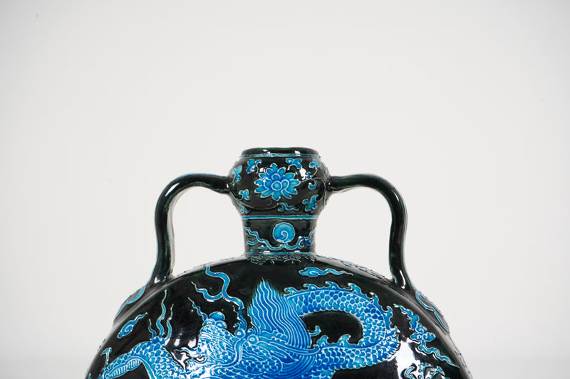 A Blue and Black Porcelain Vase