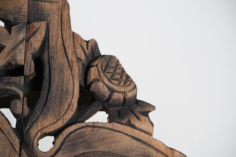 A Round Teak Wood Carved Lotus Ceiling Panel 6'x6'