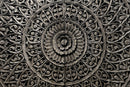 A Carved Teak Wood Lotus Flower Panel 6'x6'