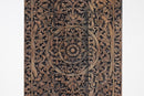 A Rectangular Teak Wood Carved Lotus Flower Panel