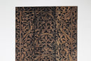 A Rectangular Teak Wood Carved Lotus Flower Panel